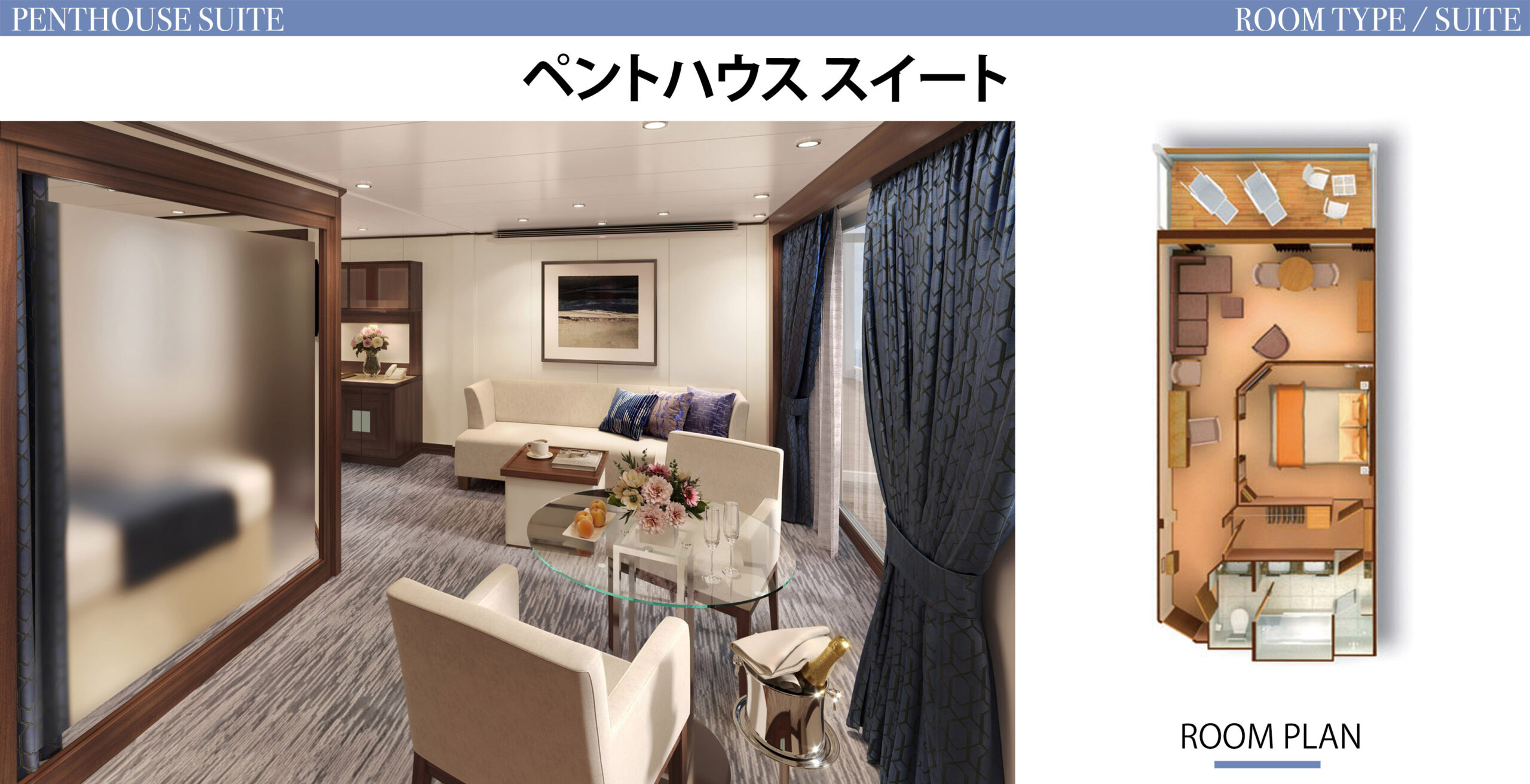 ペントハウススイートのお部屋